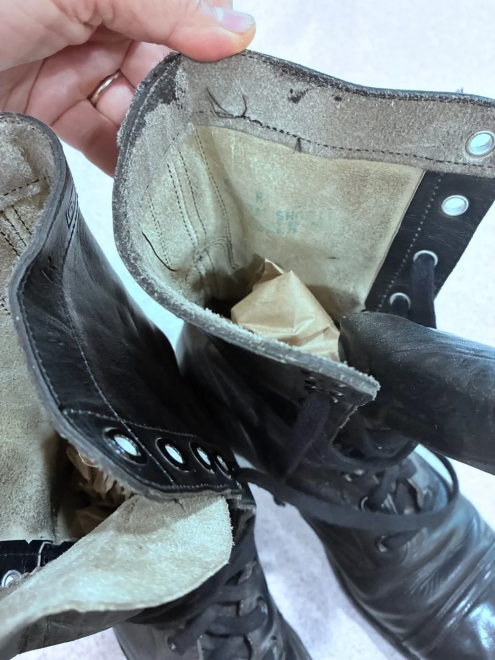 Vintage BFG BF Goodrich Military Combat Boots Black Leather 60s Size 8